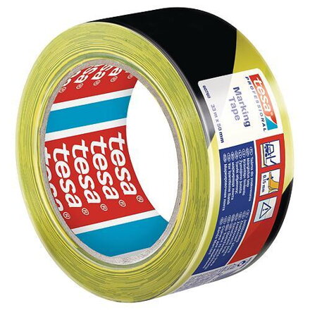 Výstražná páska žlto-čierna tesa® PRO Marking, 50 mm, L-33 m